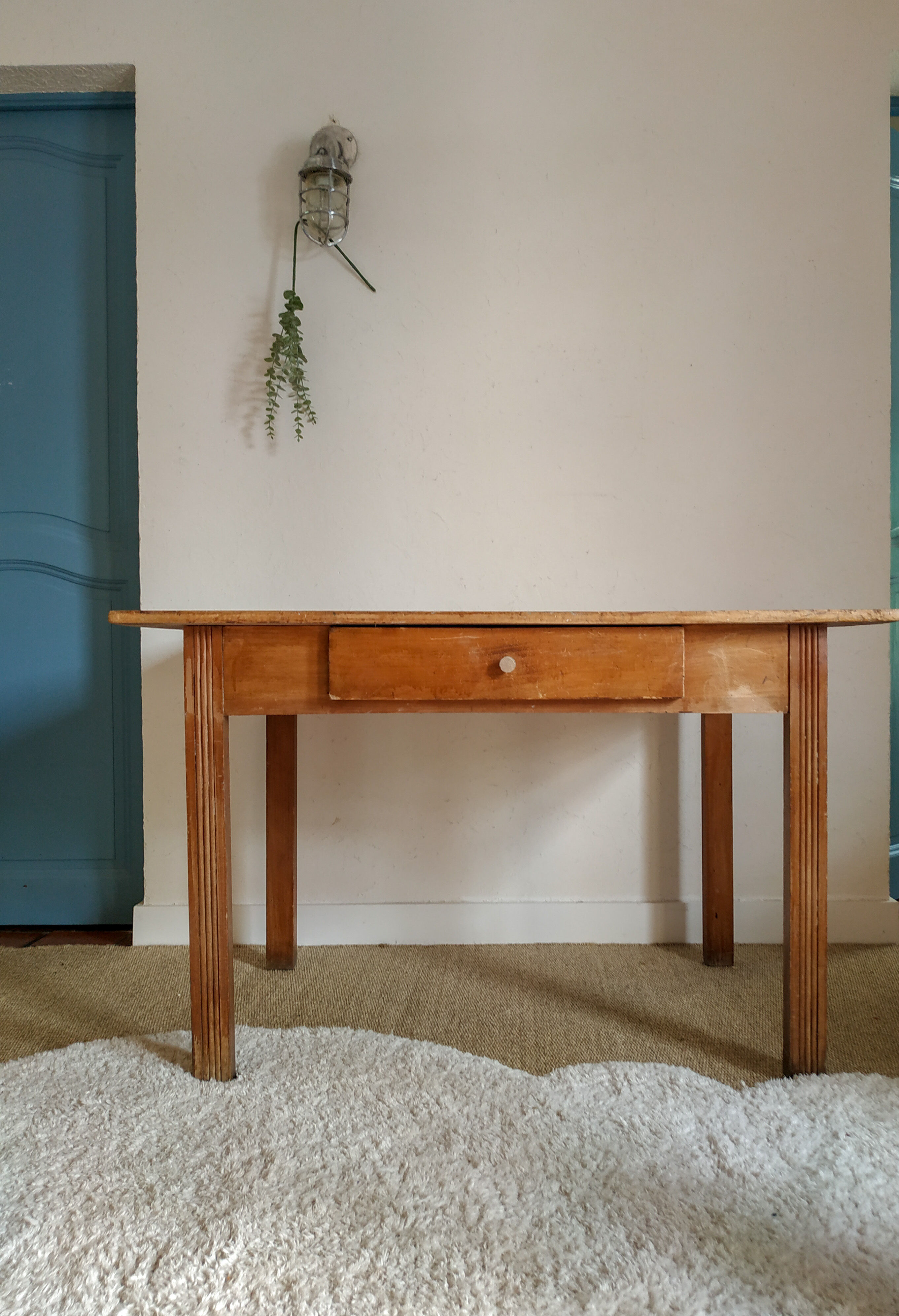 Old wooden farm table