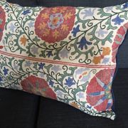 Decorative pillow case in linen and cotton  with suzani prints