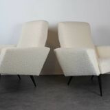 Pair of 1960s wool loop armchairs