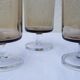 Set of 9 smoked glass wine glasses 70's