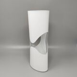 1970s Astonishing White Space Age vase by Linea Glass. Made in Italy