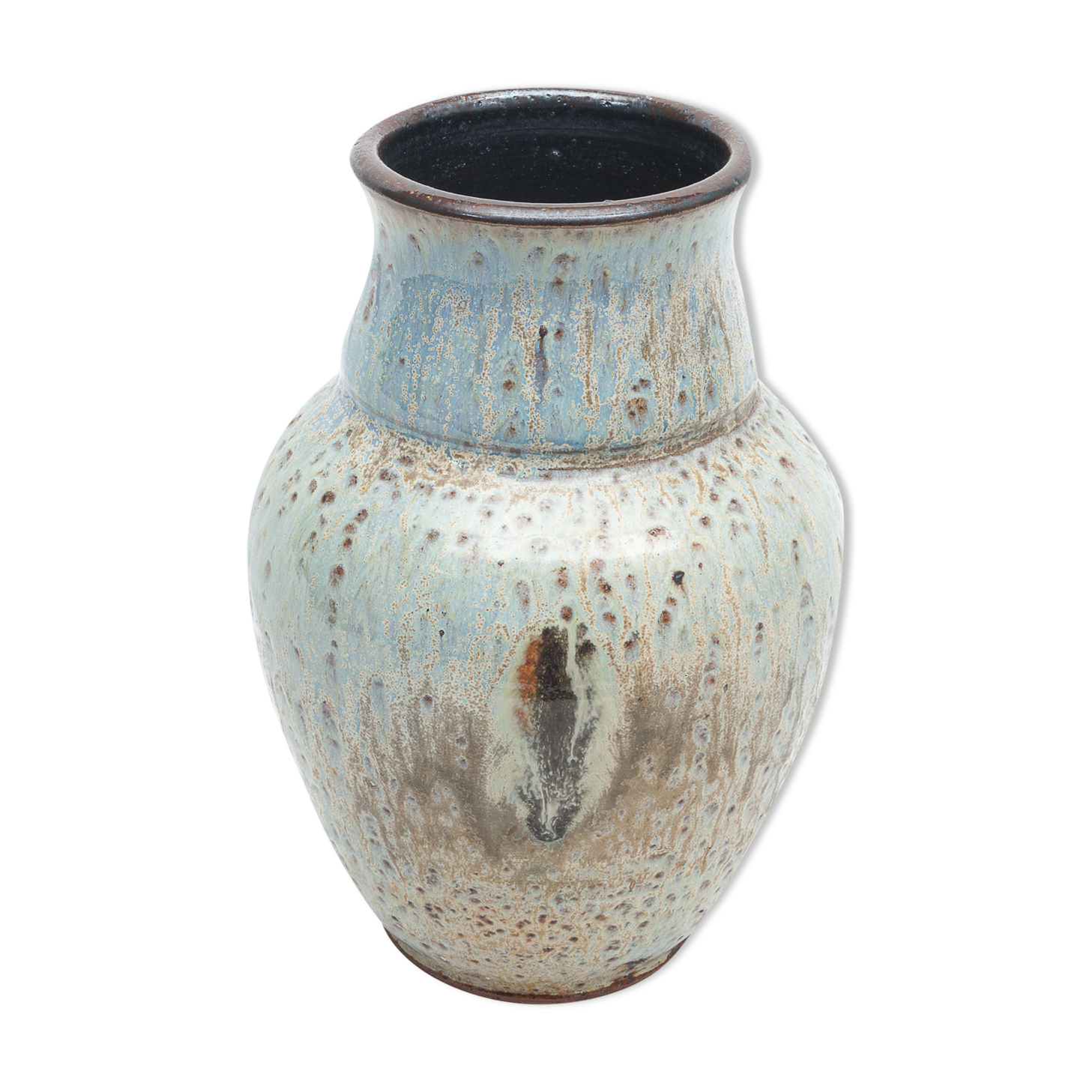 Enamelled sandstone vase