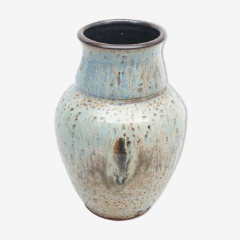 Enamelled sandstone vase