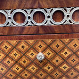 Men's dressing table inlaid and bronze stamped R Sigot, conversion furniture