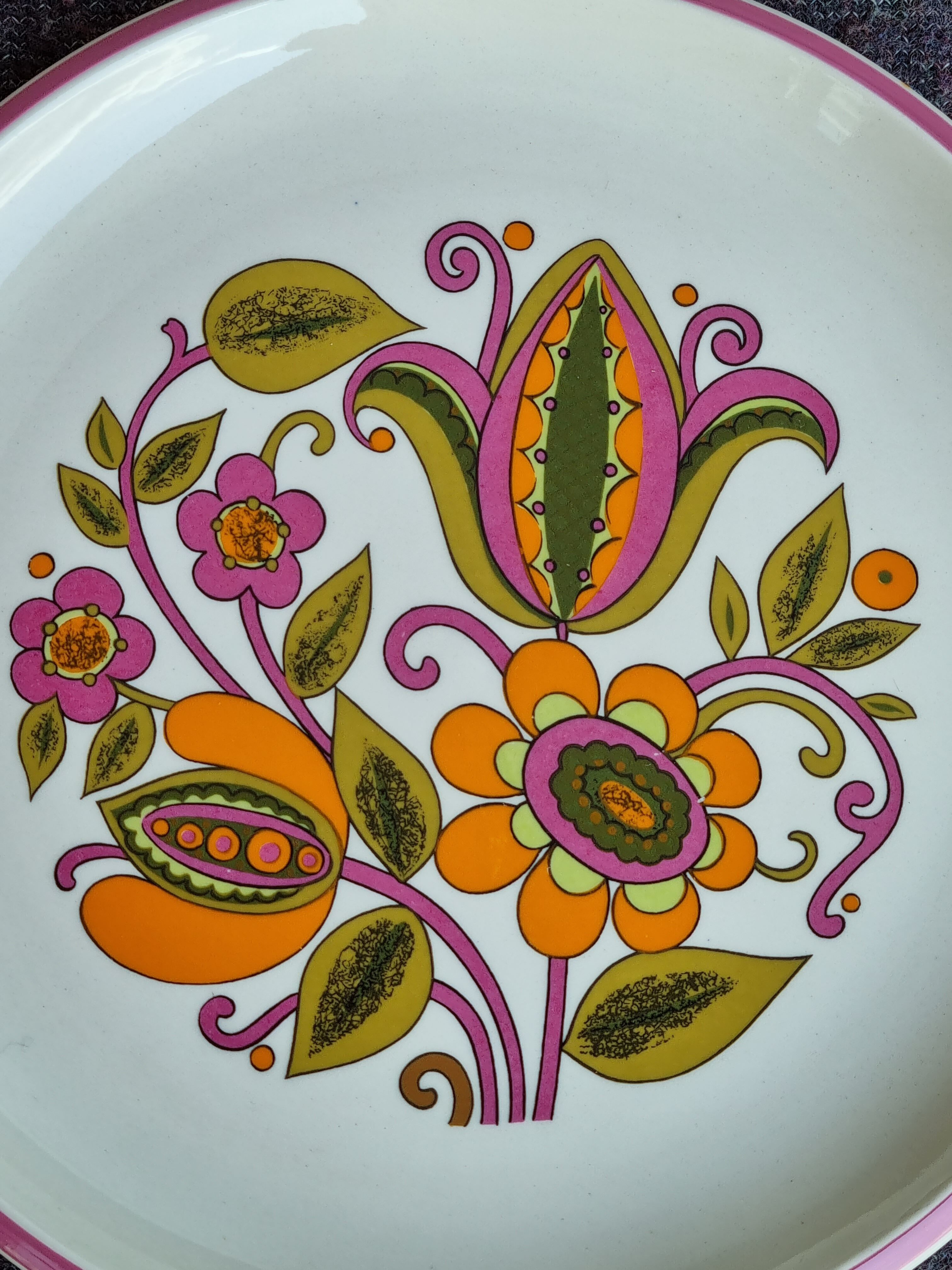 Plates Boch Belgium 'Bali' 70s Vintage