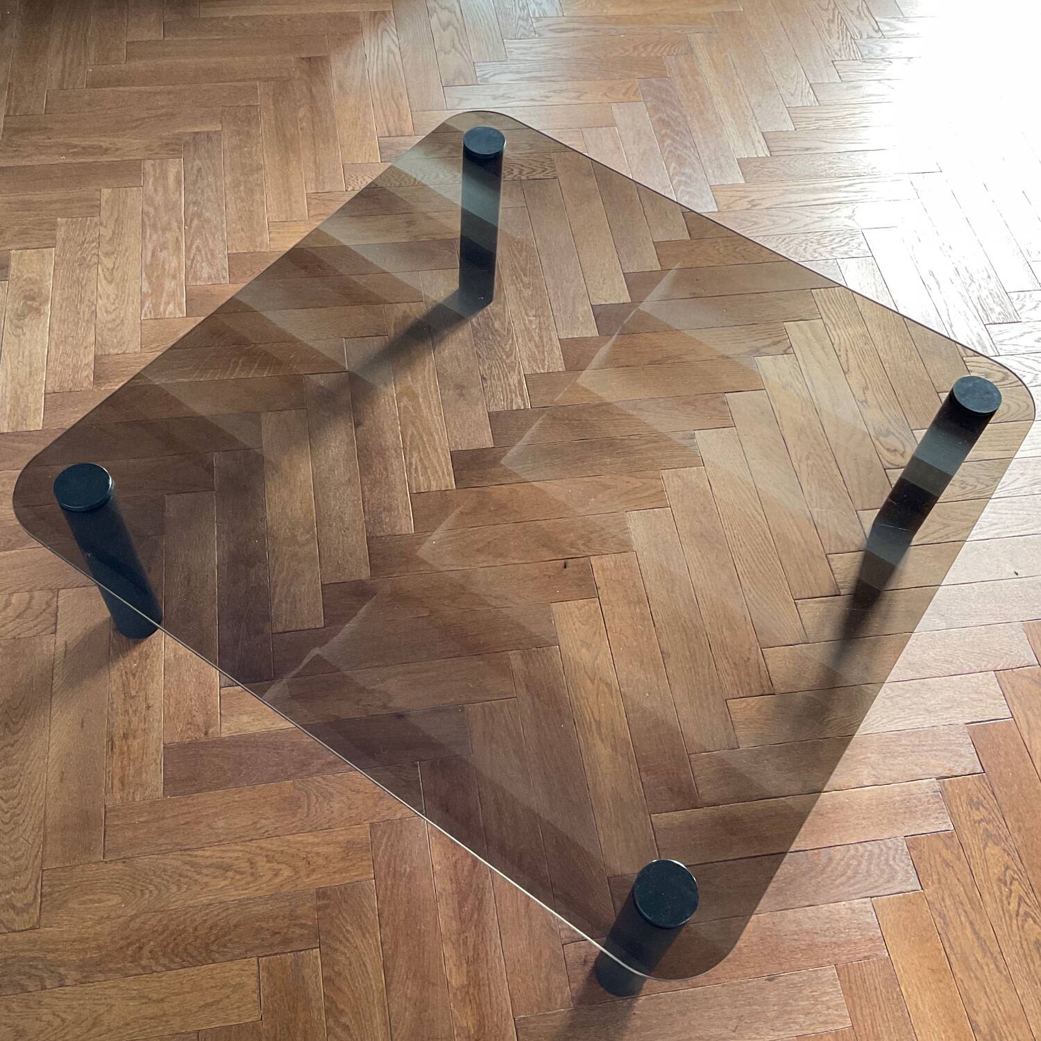 Habitat vintage smoked glass coffee table