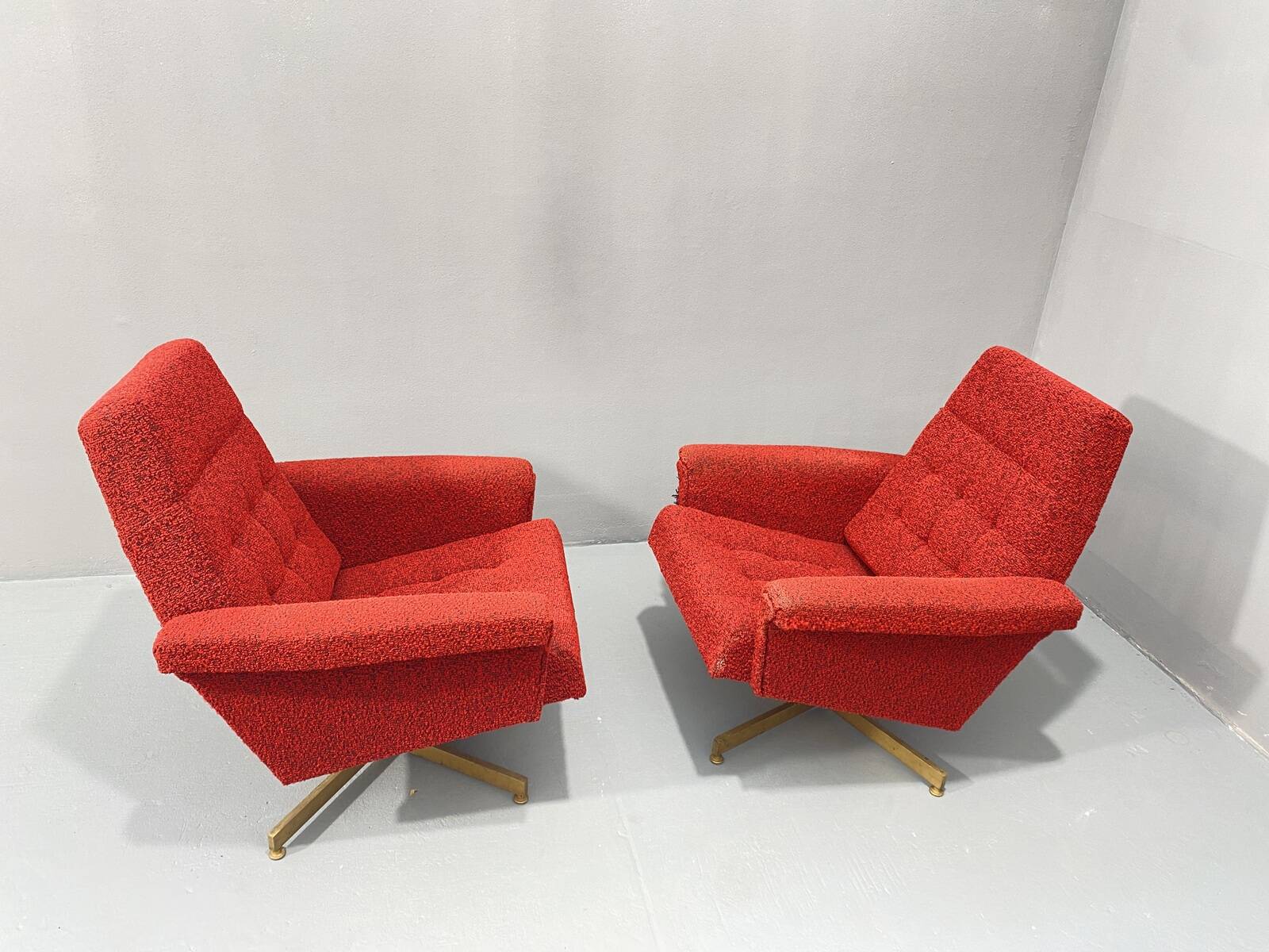 Pair of Vintage Swivel Armchairs from Up Zavody, 1970s