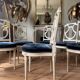 Set of 6 lyre chairs from the Napoleonic III period in painted wood in the Louis XVI style.