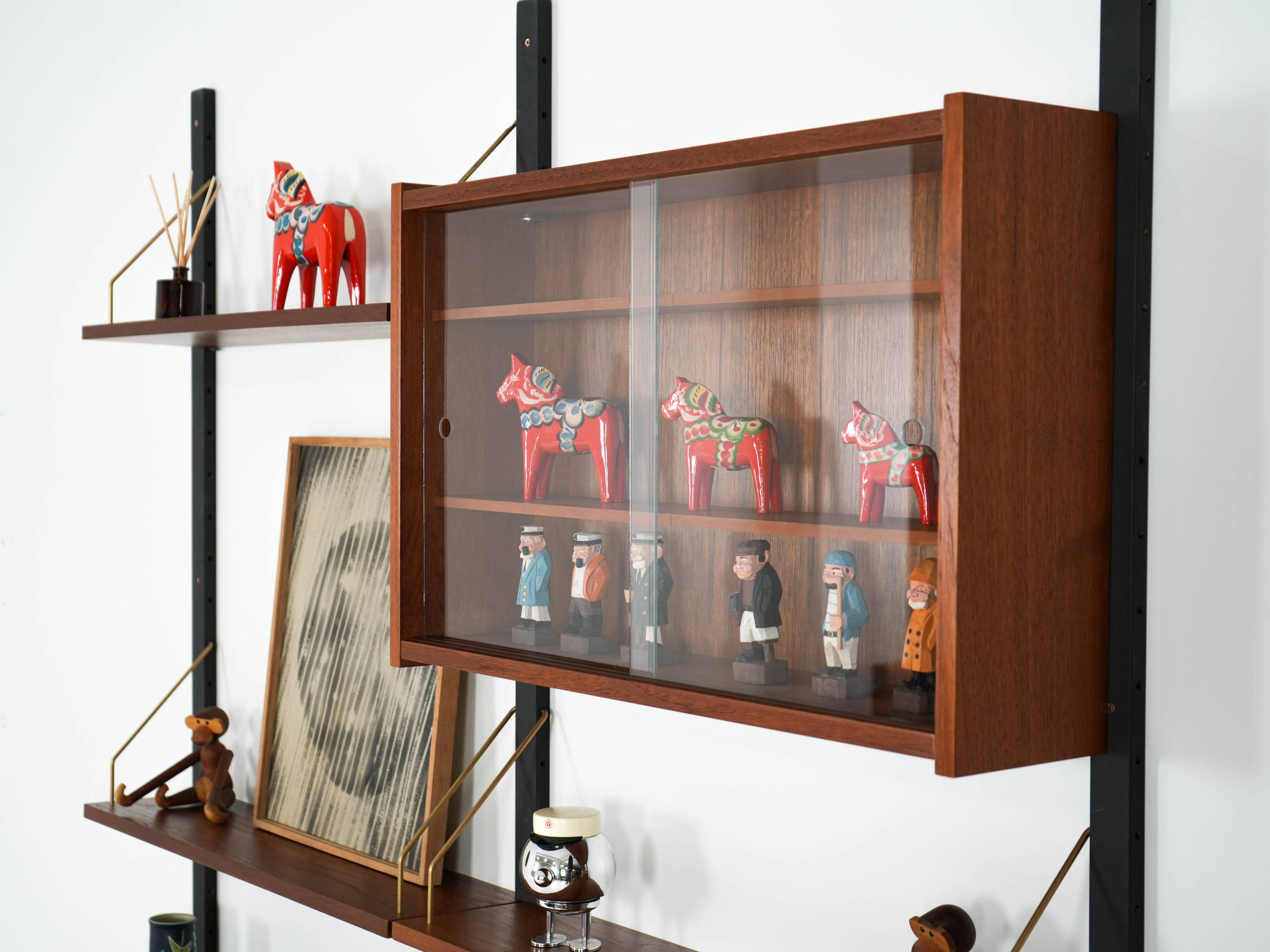 Teak wall unit PS System, Danish design, 1960s, manufactured by Randers Møb