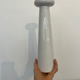 Contemporary vase white enamel H31cm