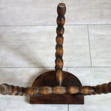 Wooden tripod stool half moon turned 60s