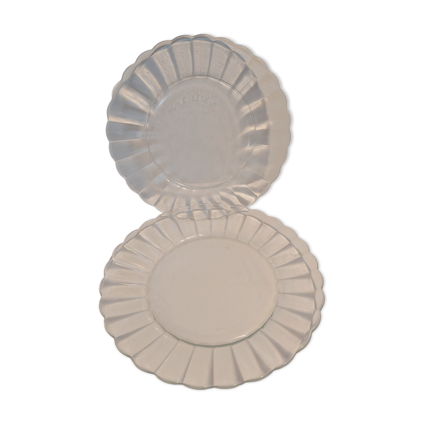 Set of 2 Duralex Marguerite Plates Lesieur Oil – 22.5 cm – vintage