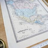 North America, old map, printed in 1852.