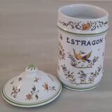 Apothecary pot "estragon" in faience of moustiers