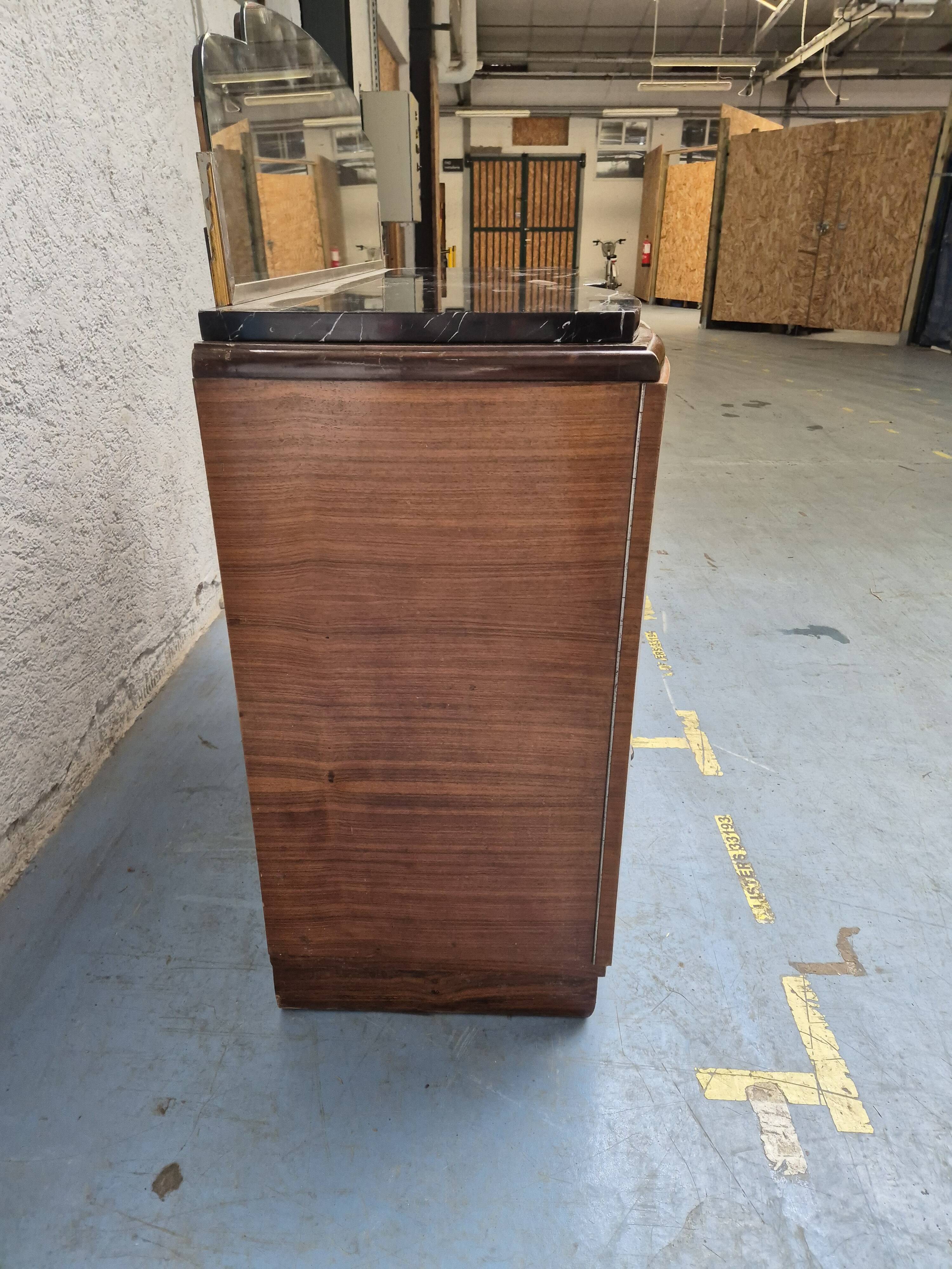 Marble top sideboard with mirror