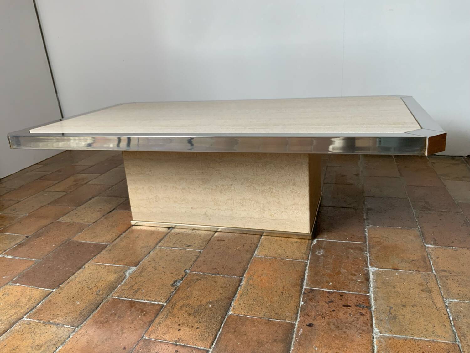 Coffee table and travertine