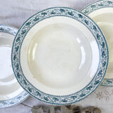 6 deep plates in Boulenger blue ironstone “Champigny”
