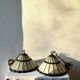 Pair of glass pendant lights in Art Nouveau Tiffany style