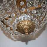 Balloon chandelier with glasses and bronze pampilles