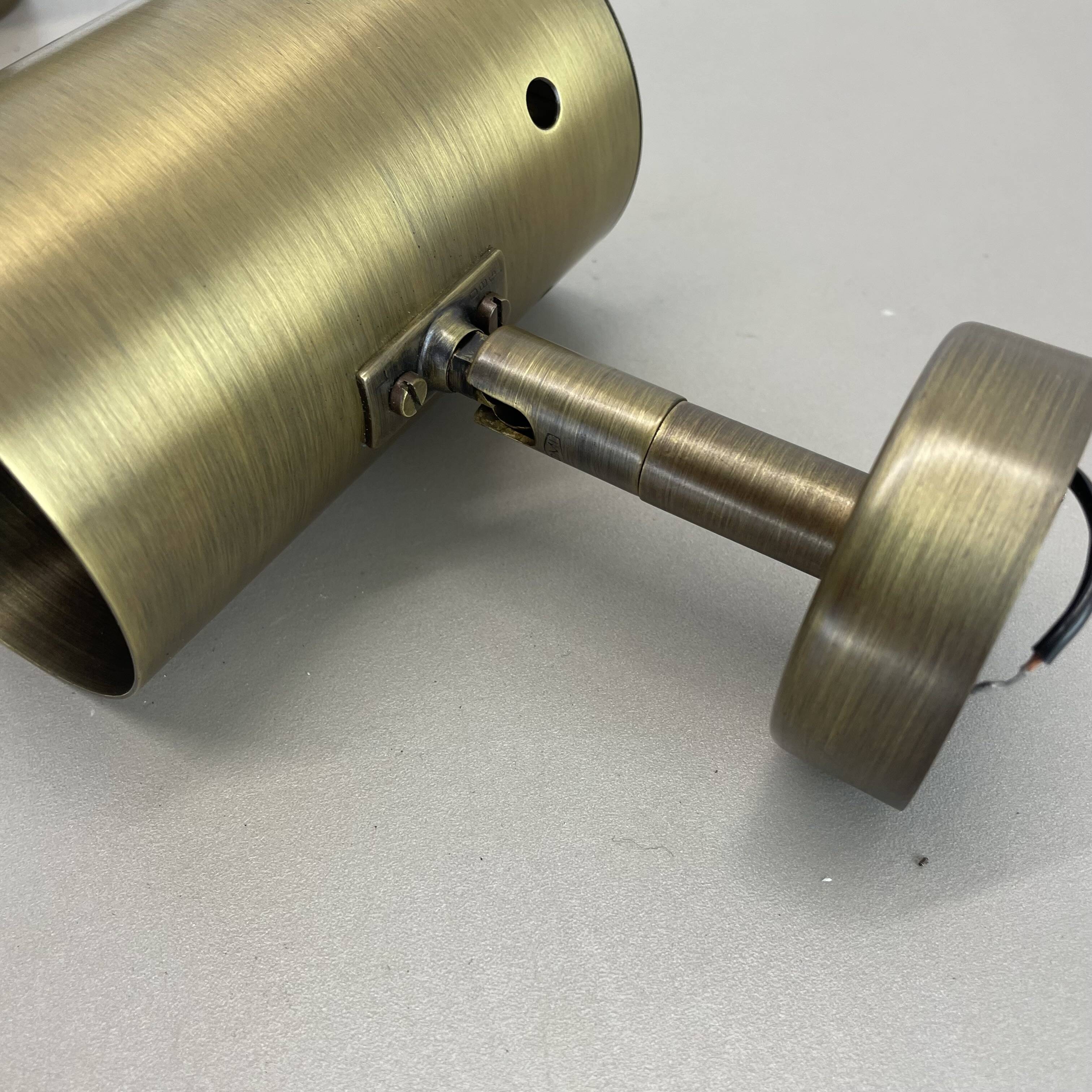 set of 2 minimalist Brass hole pattern "downlight" wall Light Spots, Italy