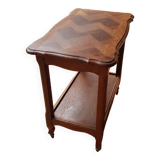 Wooden side table on casters