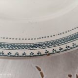 Set of 2 round dishes trundle in Iron Earth Sarreguemines model Carina decoration blue frieze