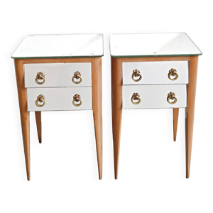 paire de chevets miroir