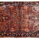 Handmade antique Persian Sarouk rug 3.4' x 5.3' (103cm x 161cm) 1920s - 1B697