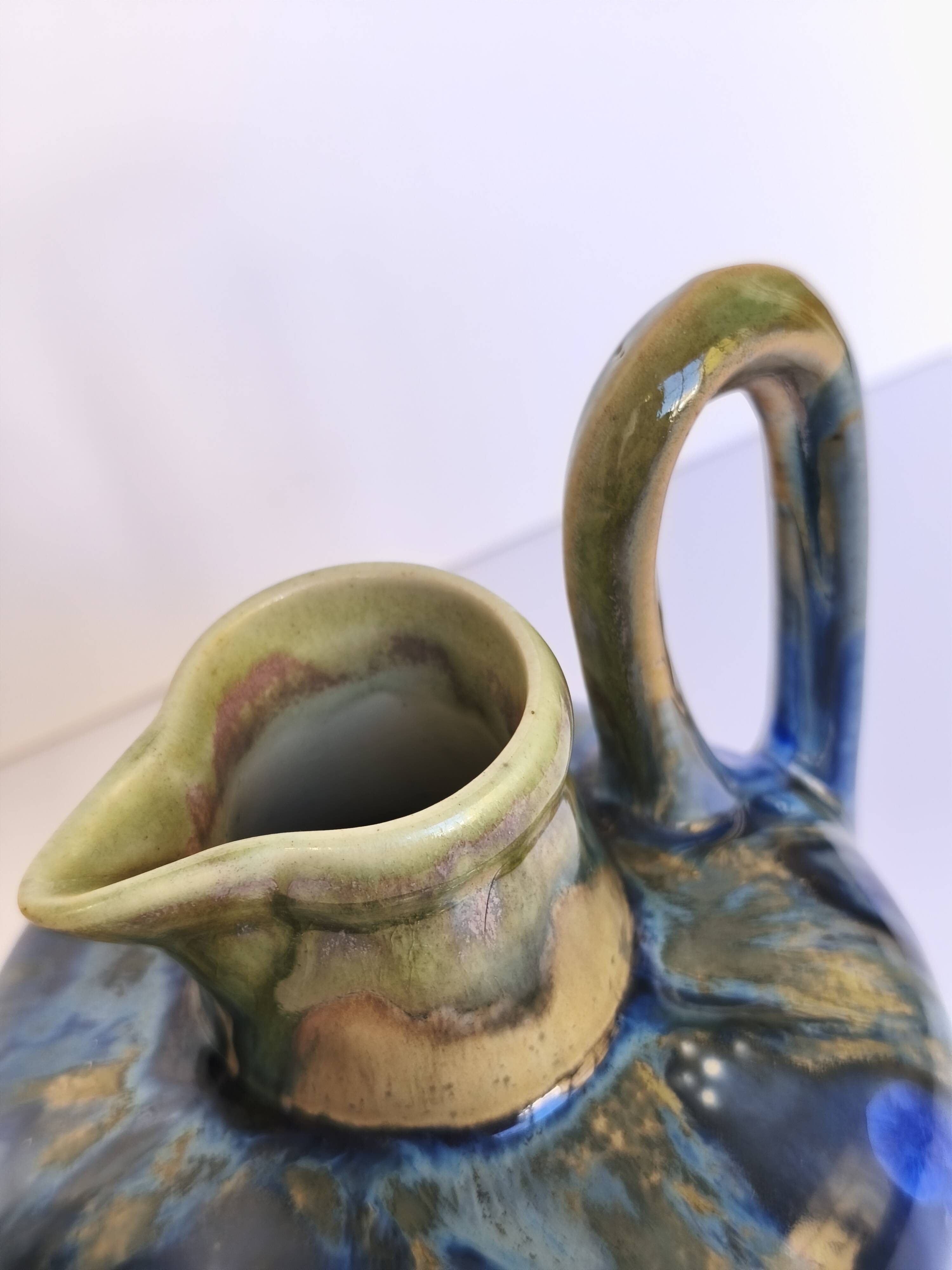 Ceramic Vase Gilbert Métainier (?) Iridescent Blue