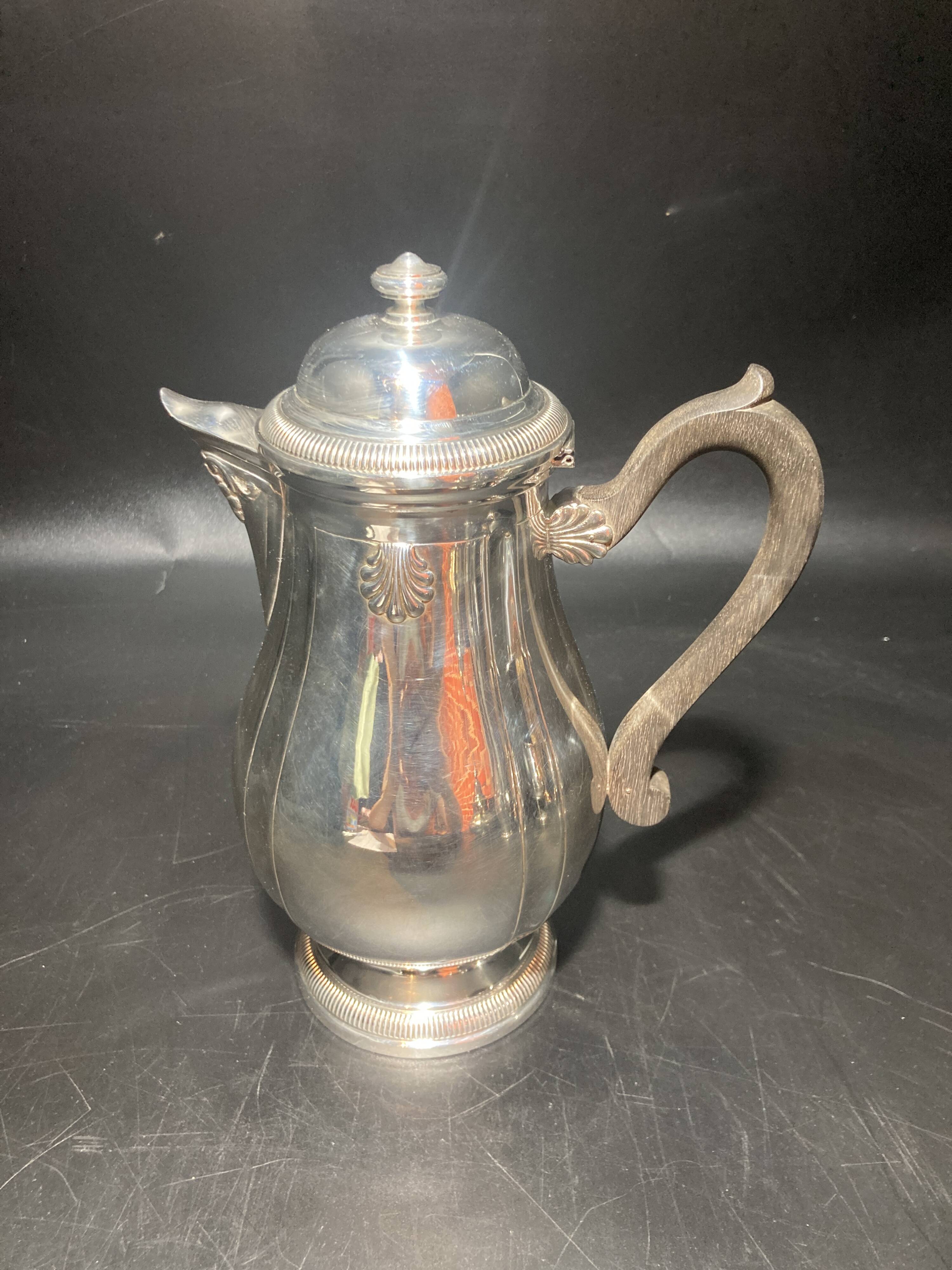 Silver metal teapot