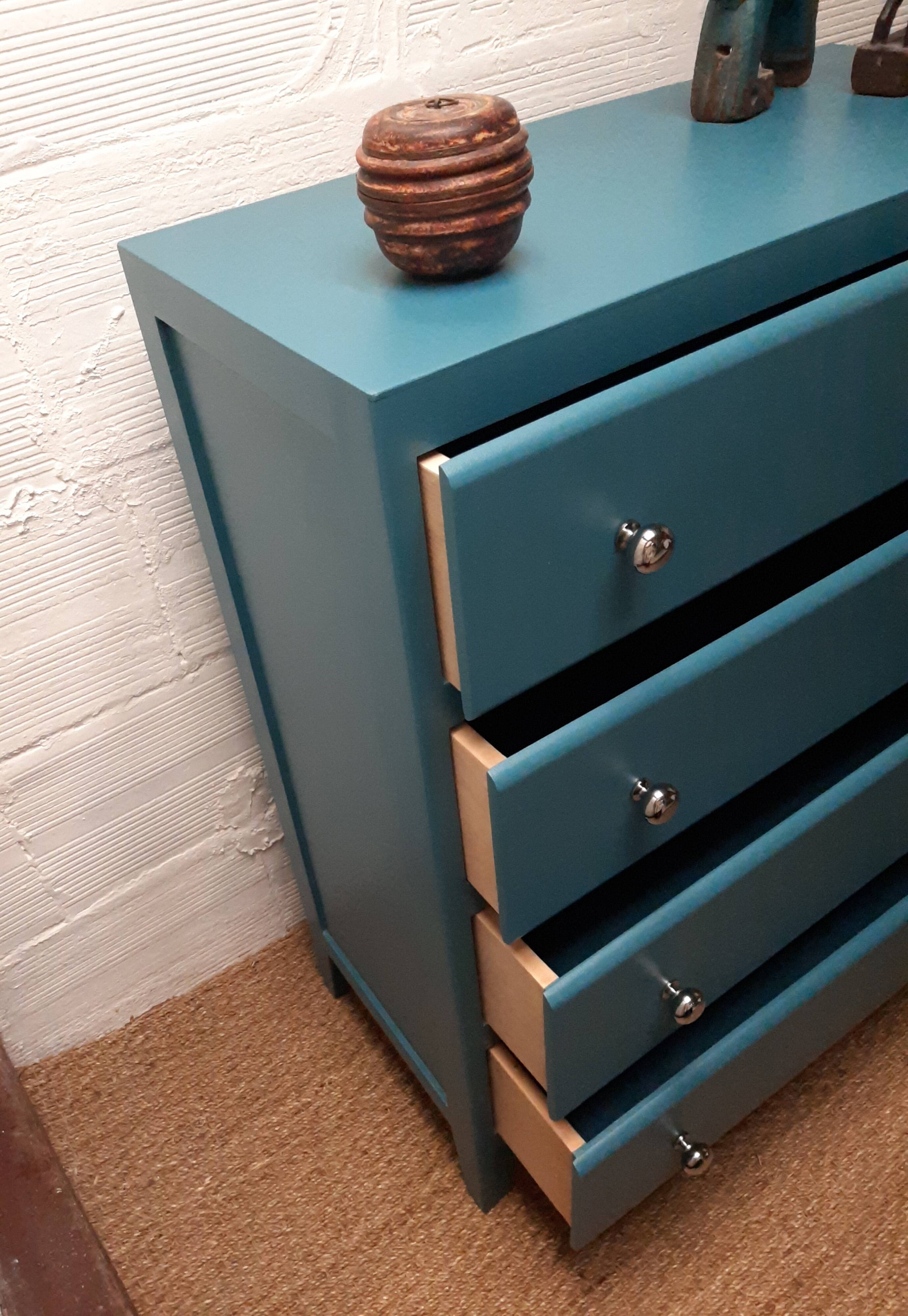 Vintage 30s dresser peacock blue