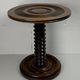 Brutalist Wood Turned Wine Press Side Table in the style of Charles Dudouyt