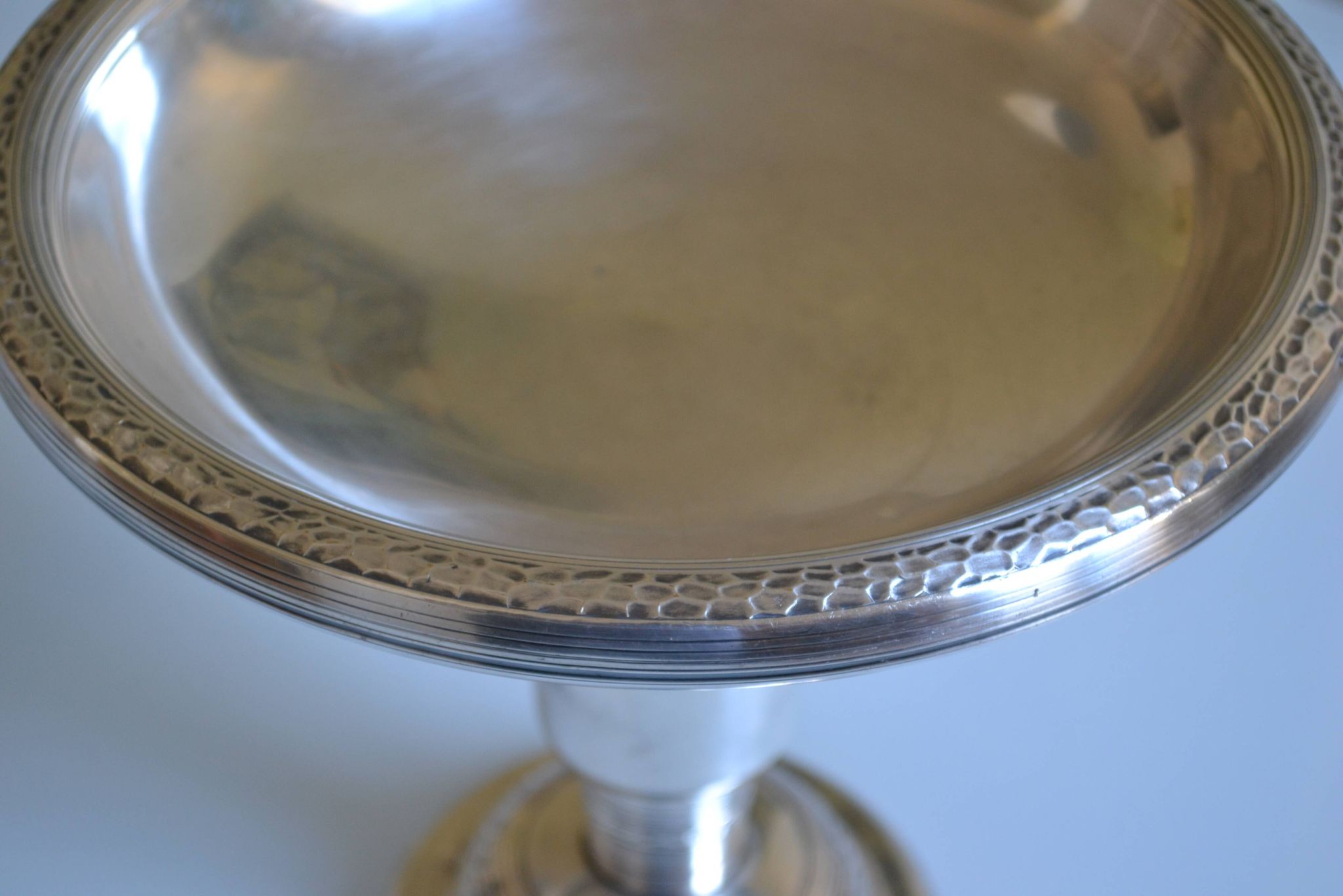 coupe centre de table art déco métal argenté 1930