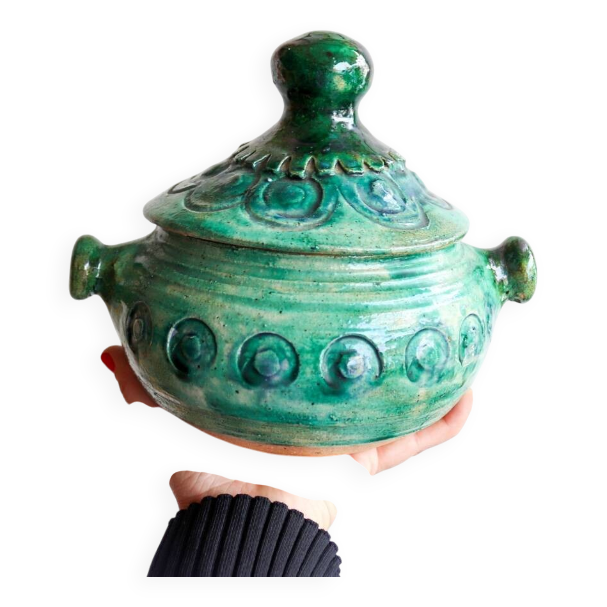 Vintage Celine Dein green ceramic pot