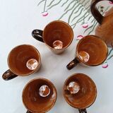 Ceramic orangeade service with 5 cups