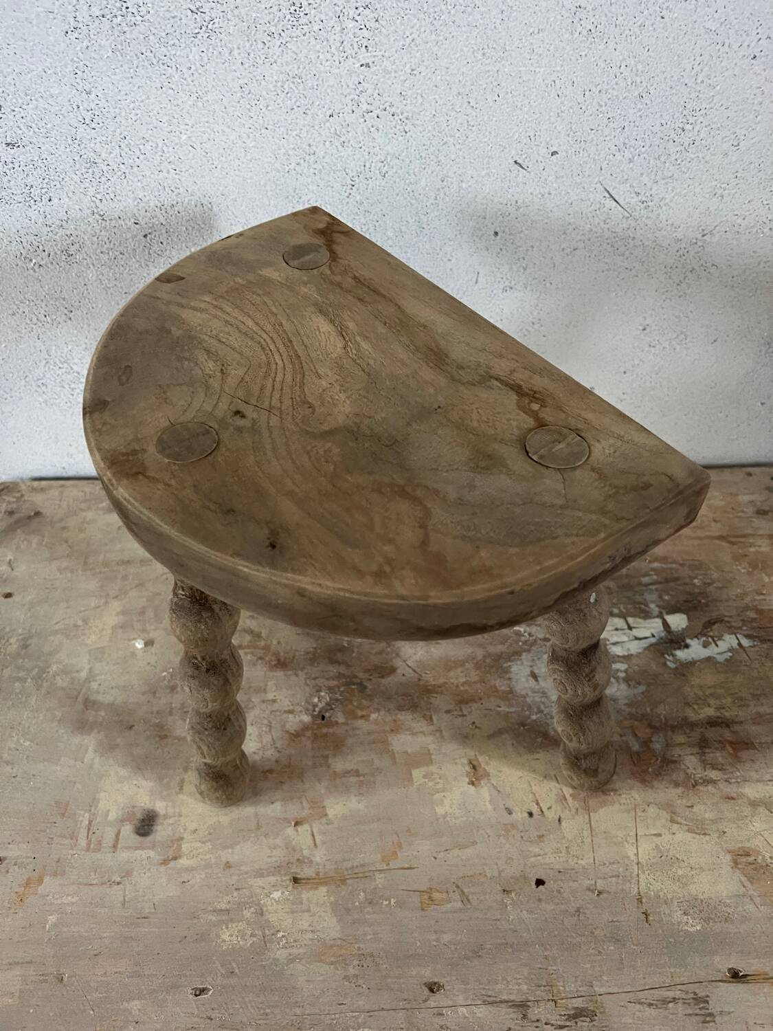 Small raw tripod stool