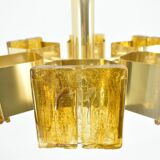 Mid-century design brass and resin pendant, 1960s / Hungary