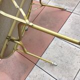 Table ronde Lafuma pliante et réglable en hauteur vintage années 60-70
