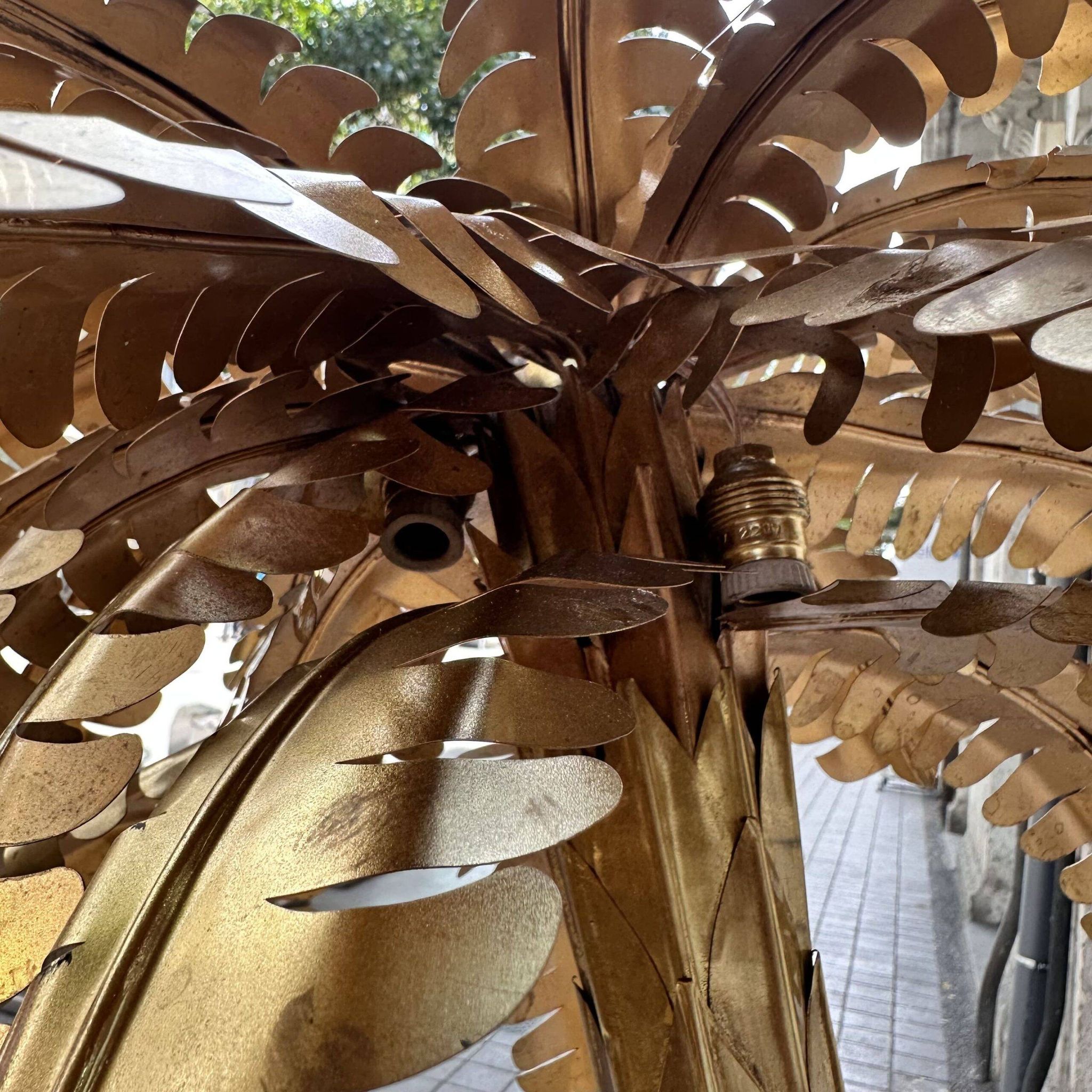 "Palm Trees" floor lamp, Christian Techoueyres for Maison Jansen, gilded brass, 1970s – France