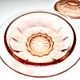 Set of two vintage pink glass boxes