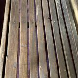 Black lacquered teak bench circa 1960