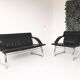 Sofa and Chair in black leather of Sede DS-127 of Gerd Lange 1980 s