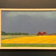 Original Swedish Oil on Canvas – "Approaching Storm" by Astrid Larje – Signed – Vintage and Framed – 43 × 30 cm (16.9" × 11.8")