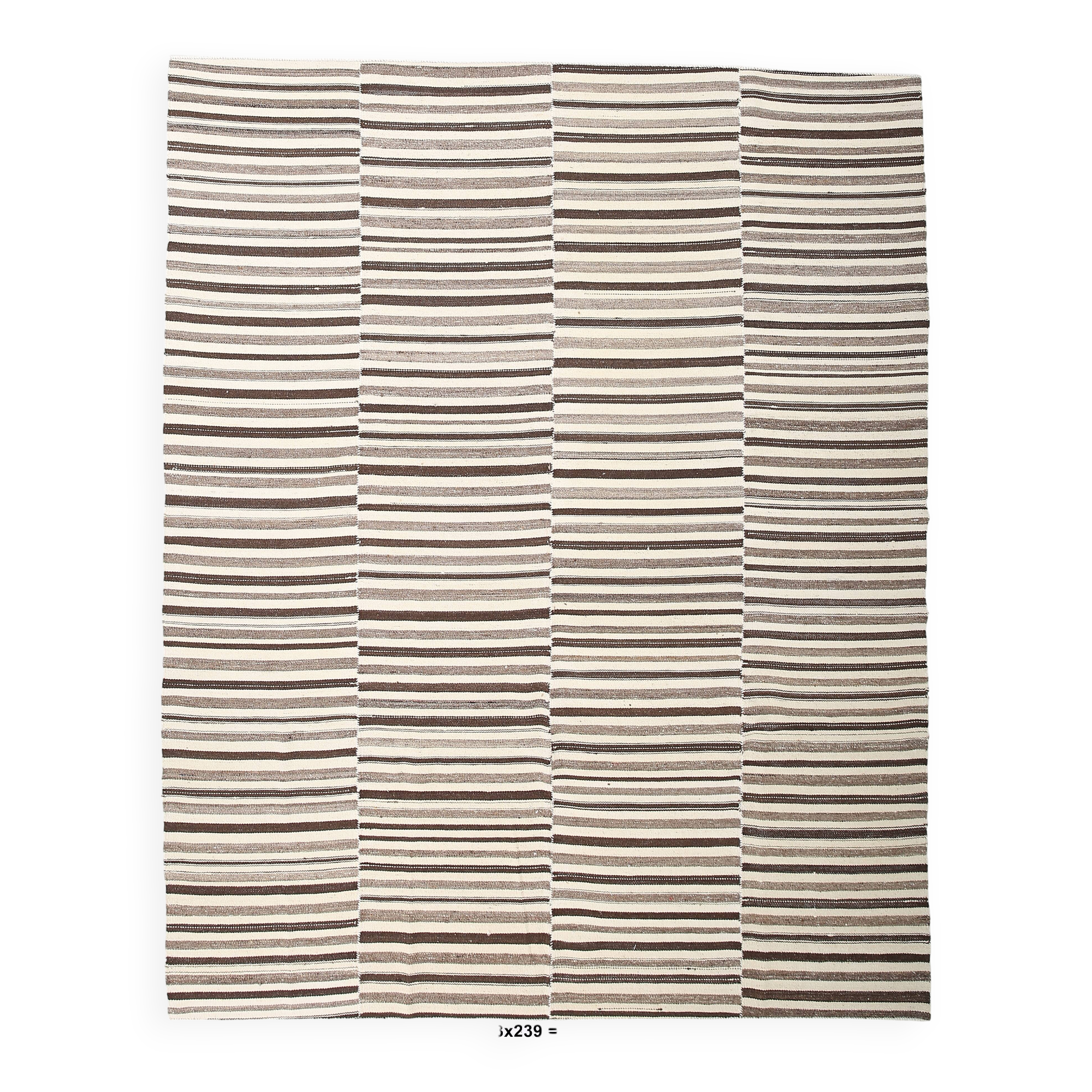 8x10 Dark Brown & Beige Kilim Rug 239x293Cm SK 35486