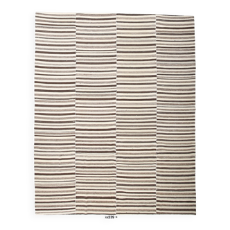 Tapis Kilim marron foncé et beige 8x10 239x293 cm SK 35486