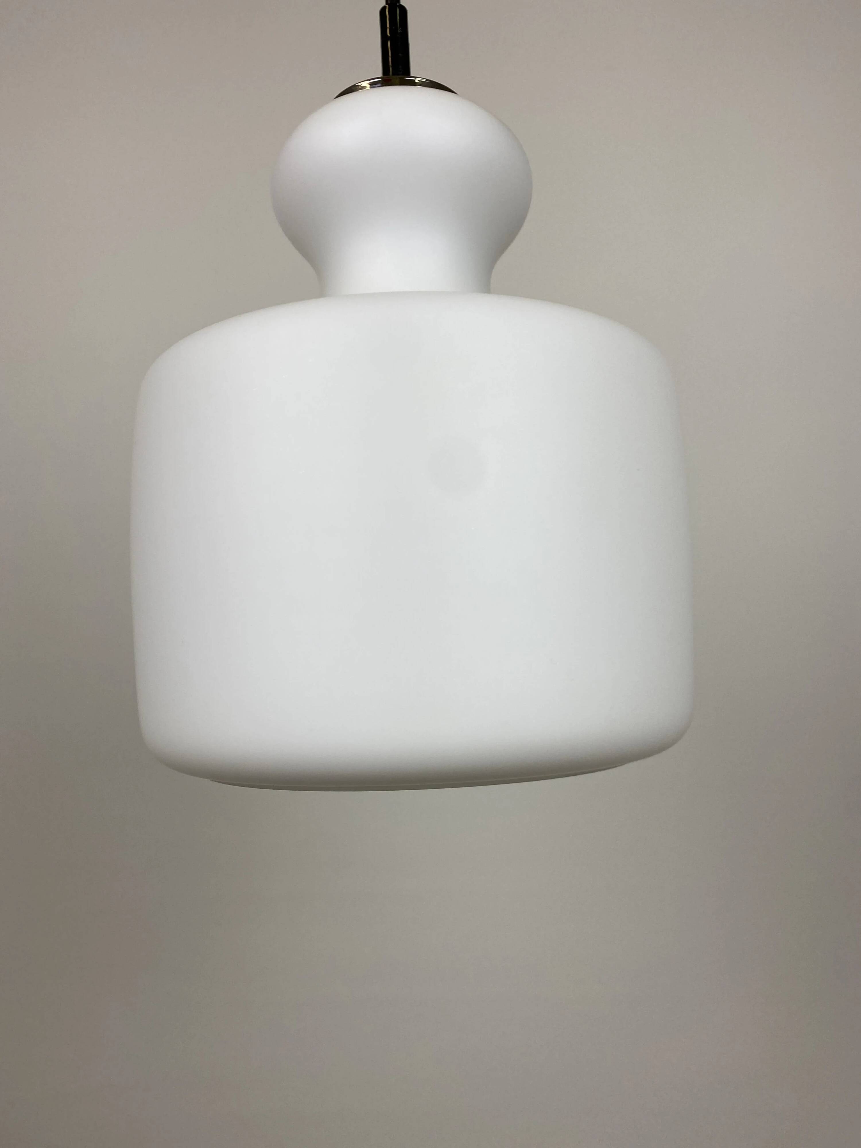 Frosted white glass pendant by Peill and Putzler 1960