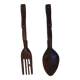 Large wooden serving cutlery folk art vintage African art