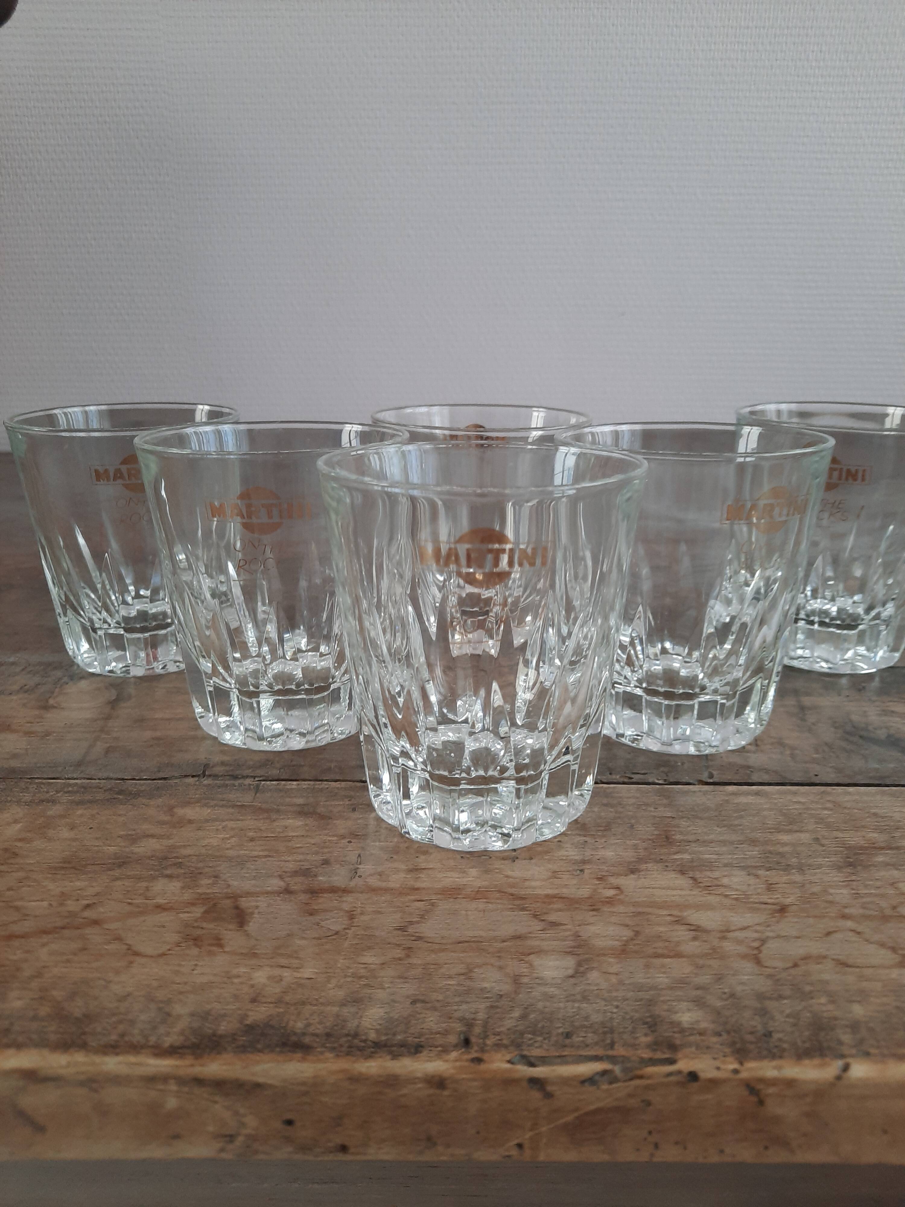 Série de 6 verres Martini on the rocks années 70