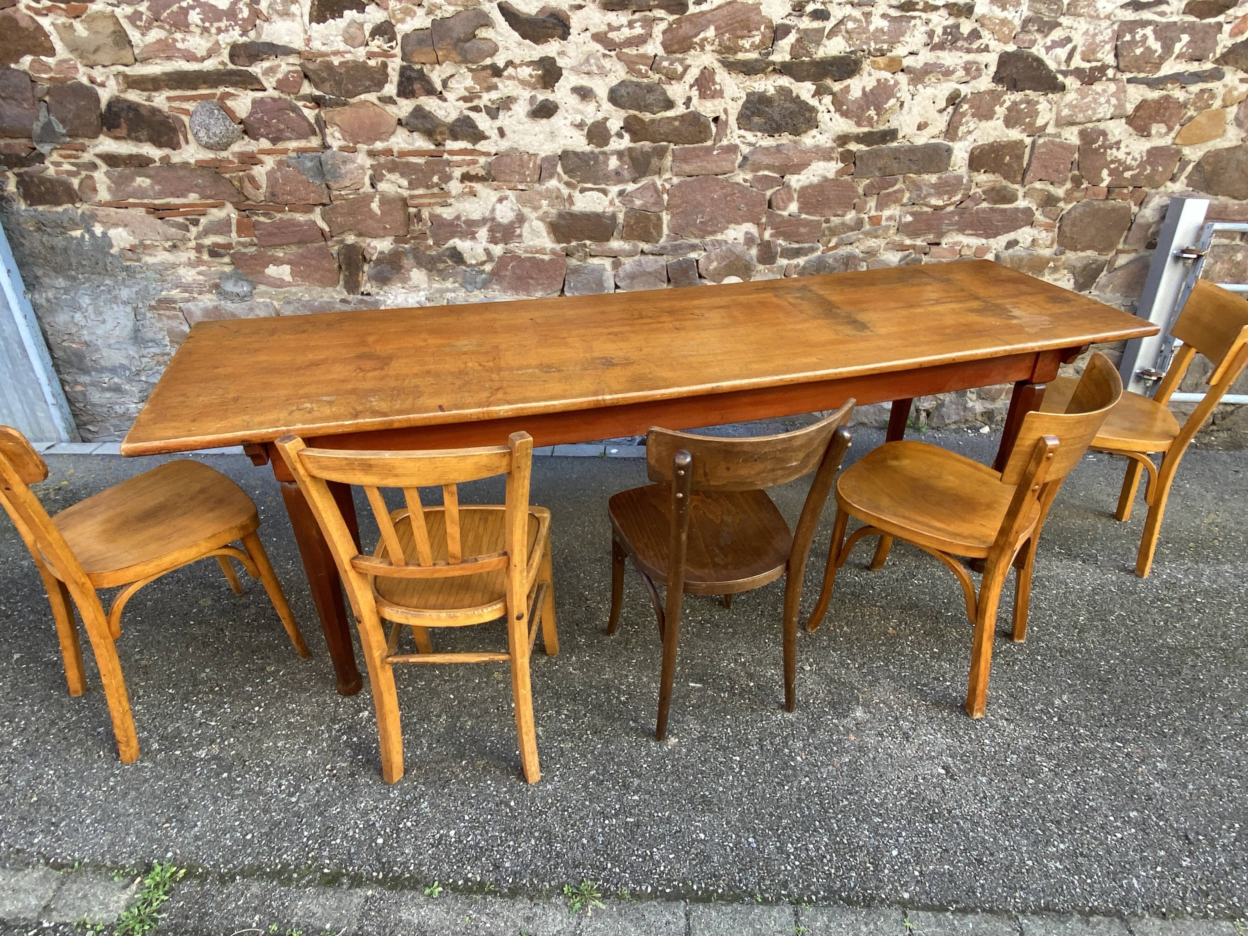 Large Alsatian winstub bistro restaurant cafe table 1930