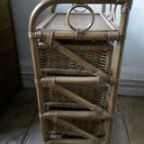 Vintage rattan chest of drawers